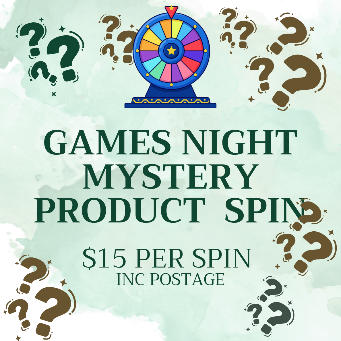Mystery Box Games night wheel spins