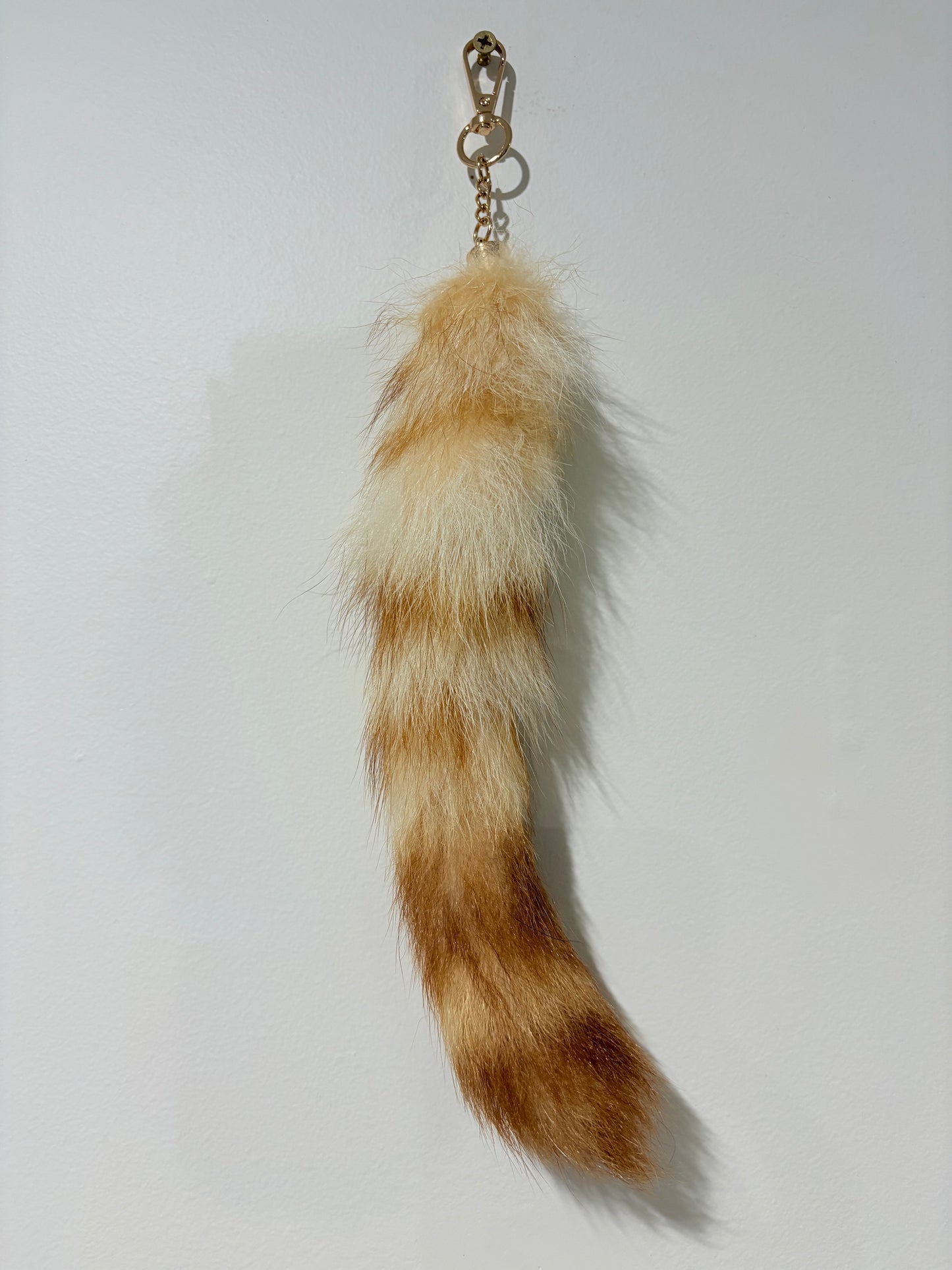Racoon Tail keychain - light