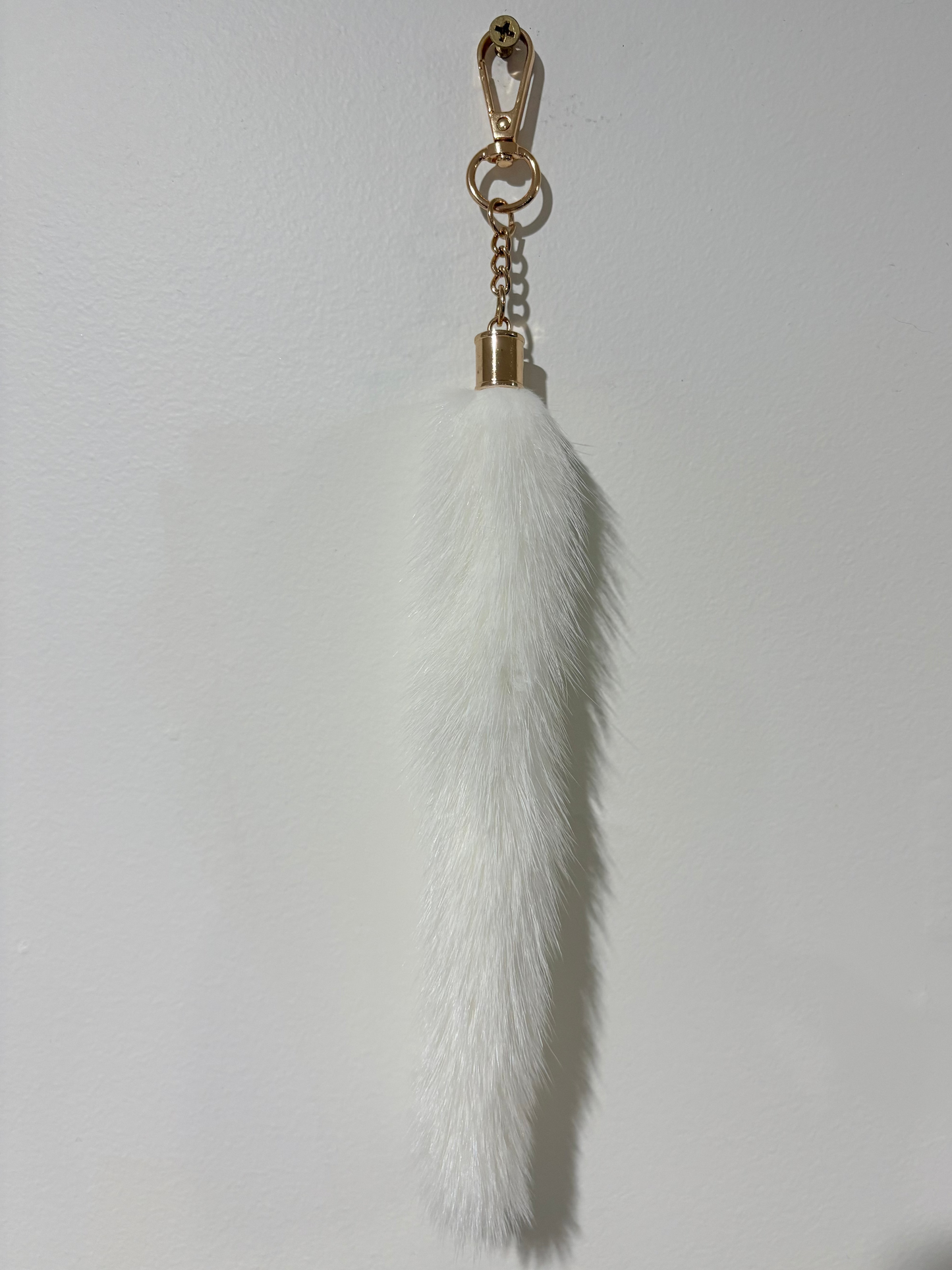 Mink tail Keychains - White
